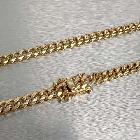 10k Yellow Gold Miami Cuban Curb Link 6.40mm Chain Necklace 28.5" 79.1g HEAVY