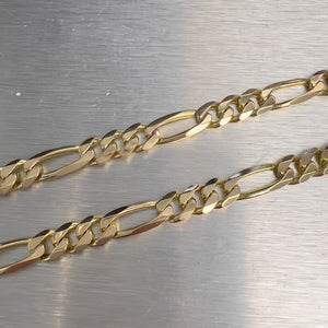 14k Yellow Gold Figaro Link 6.75mm Chain Necklace 22" 41.7g