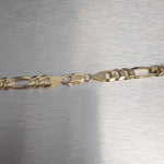 14k Yellow Gold Figaro Link 6.75mm Chain Necklace 22" 41.7g