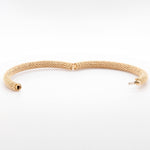 14k Yellow Gold Beaded Mesh Hinged Bangle Bracelet 6.75" 20.6g ITALY