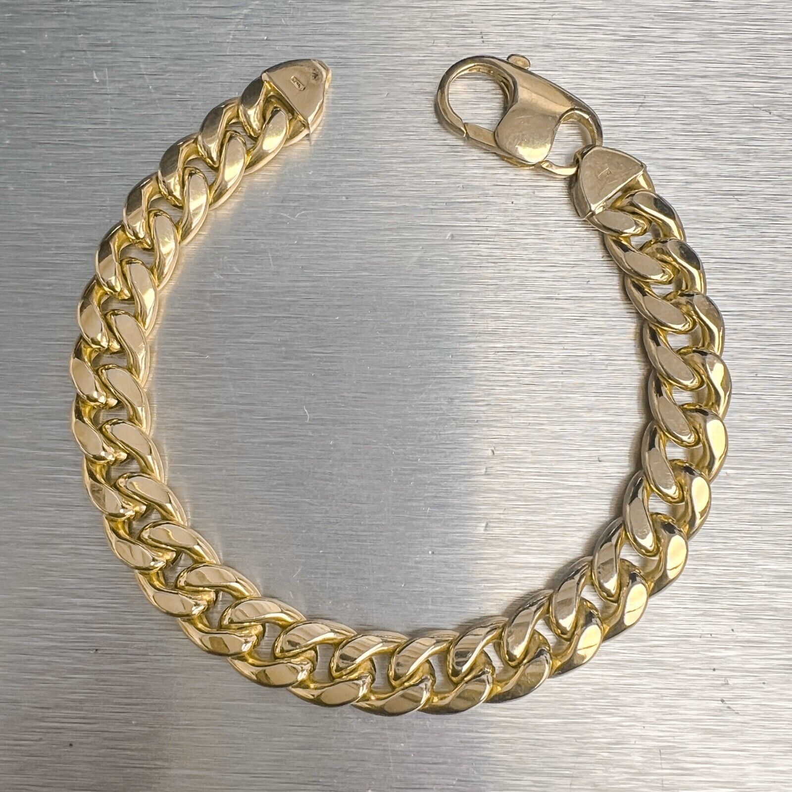 14k Yellow Gold Miami Cuban Semi-Solid Link 9.50mm Bracelet 8.25" 26.7g ITALY