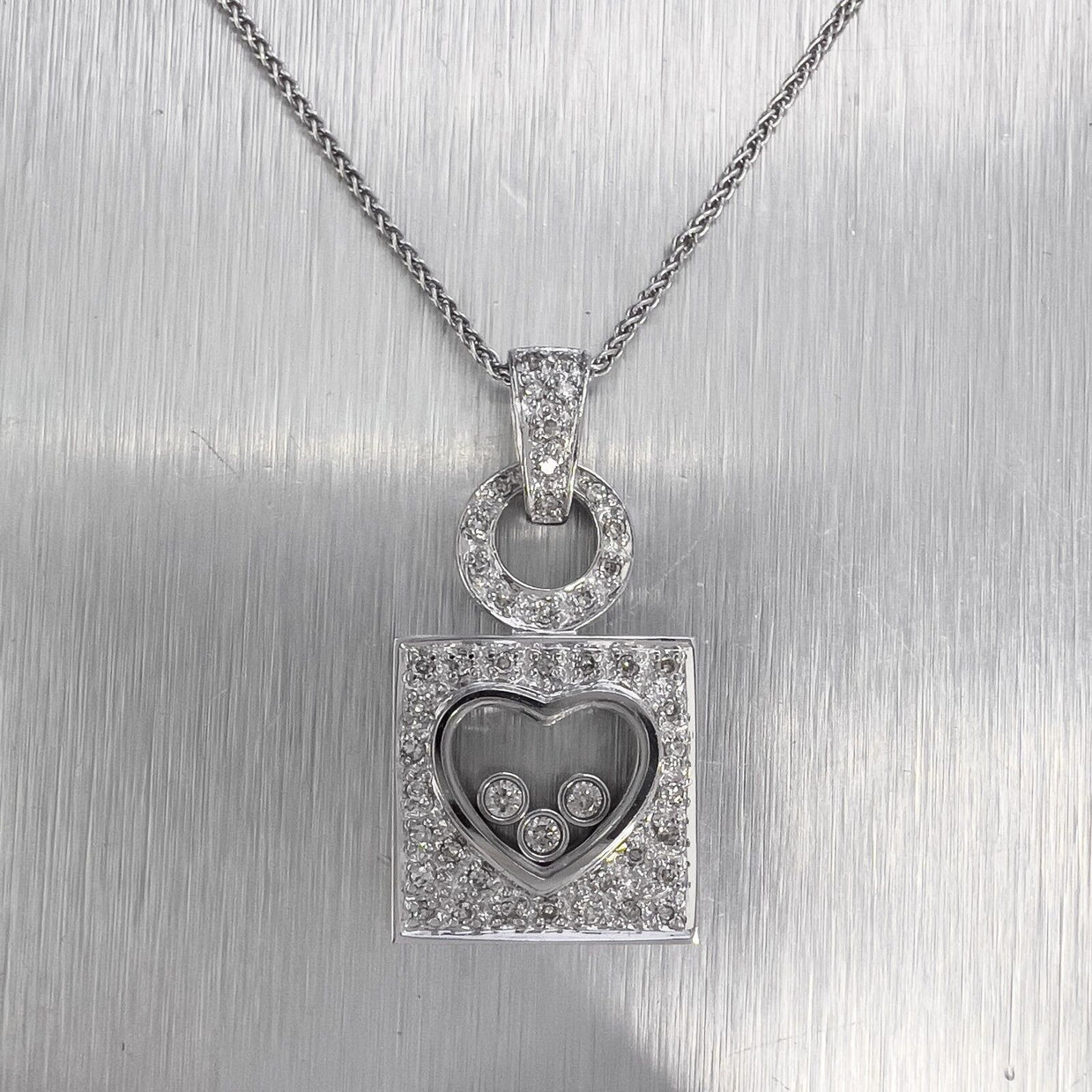 Chopard Diamond Heart Pendant deals With Three Floating Diamonds