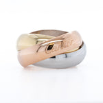 Cartier Trinity 18k Tritone Gold Three Rolling Rings Ring Size 48 / US 4.5 LM