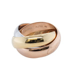 Cartier Trinity 18k Tritone Gold Three Rolling Rings Ring Size 48 / US 4.5 LM