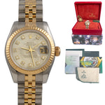 2004 Rolex DateJust 179173 18k Gold & Stainless MOP Diamond Dial 26mm BOX PAPERS