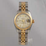 2004 Rolex DateJust 179173 18k Gold & Stainless MOP Diamond Dial 26mm BOX PAPERS