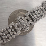 Antique Art Deco 18k White Gold Diamond Bracelet 7.25" 5.50ctw G-H VS2-SI1