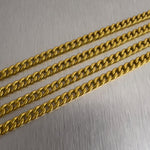 .999 24k Yellow Gold Miami Cuban Link 4.2mm Chain Necklace 25" 48.7g