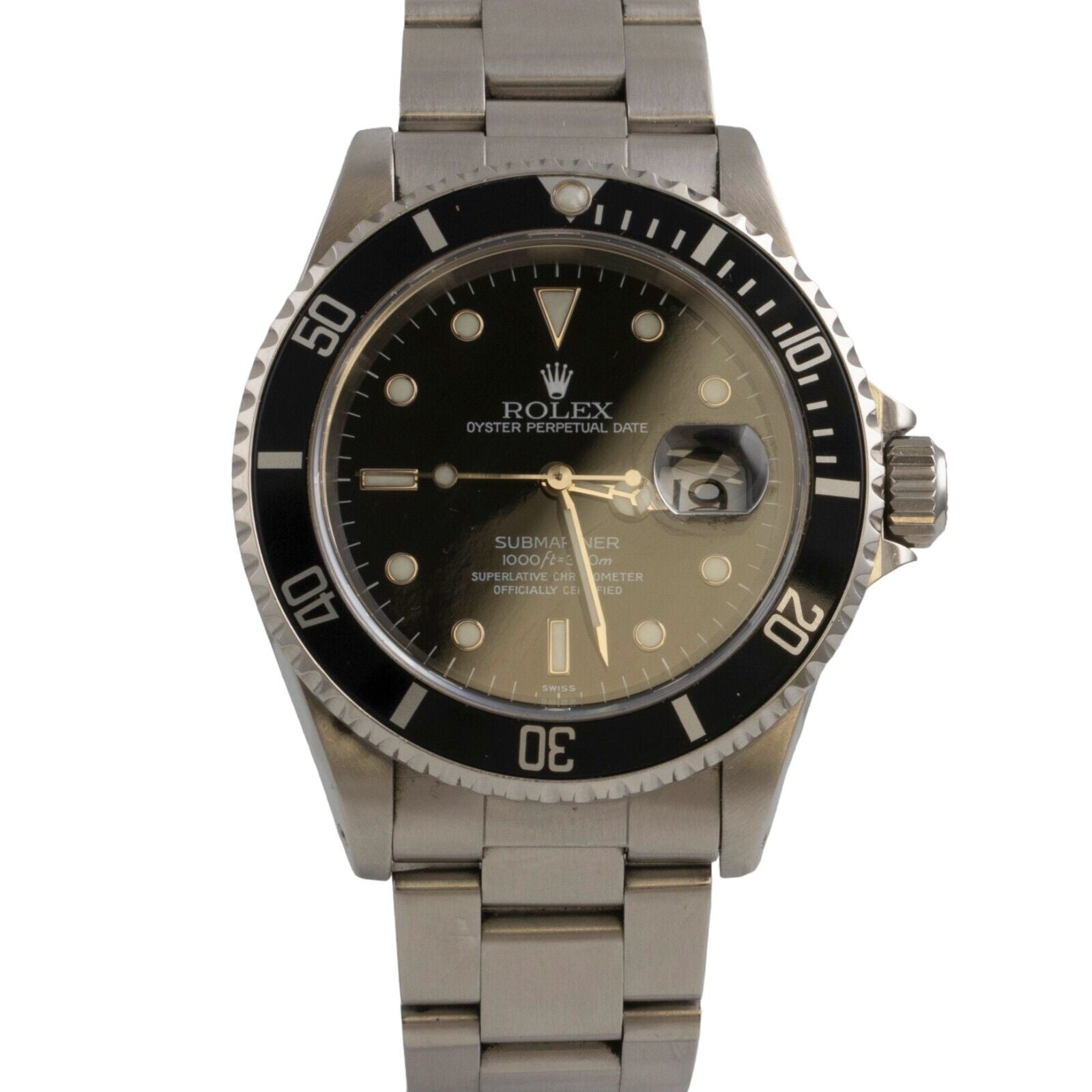 1999 Rolex Submariner Black Stainless Steel 40mm Watch 16610 BOX & PAPERS