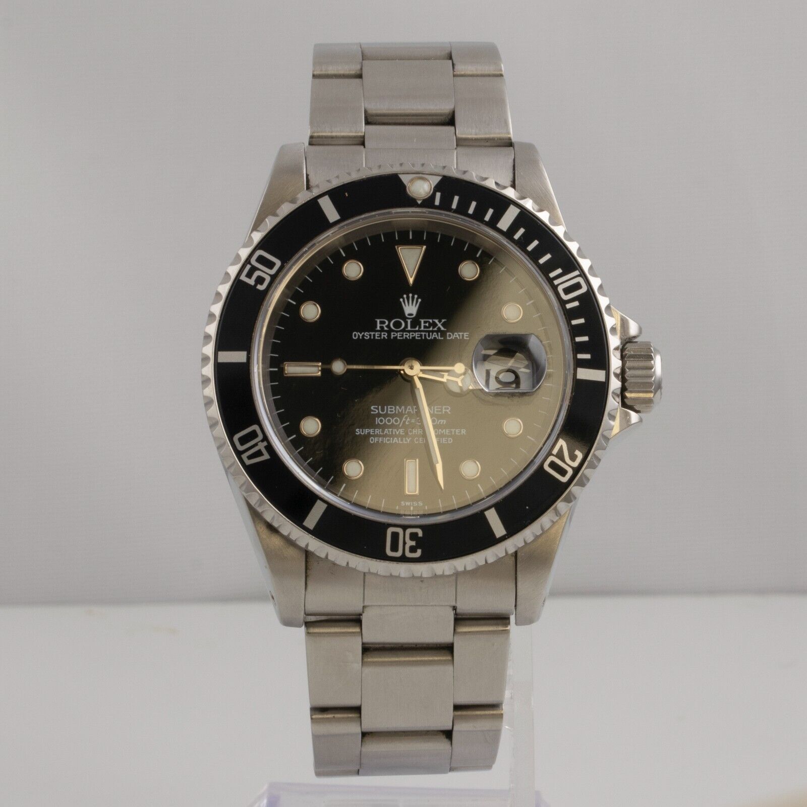 1999 Rolex Submariner Black Stainless Steel 40mm Watch 16610 BOX & PAPERS