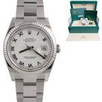 2023 Rolex Datejust White Roman Stainless FLUTED 36mm Watch 126234 BOX & PAPERS