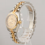 Rolex DateJust 179173 Stainless & 18k Champagne Diamond Dial 26mm Watch BOX CARD