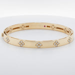 Roberto Coin 18k Yellow Gold Diamond Love In Verona Bangle Bracelet Size 6.75"