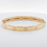 Roberto Coin 18k Yellow Gold Diamond Love In Verona Bangle Bracelet Size 6.75"