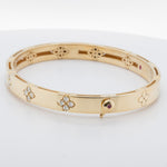Roberto Coin 18k Yellow Gold Diamond Love In Verona Bangle Bracelet Size 6.75"