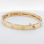 Roberto Coin 18k Yellow Gold Diamond Love In Verona Bangle Bracelet Size 6.75"