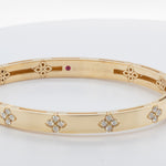 Roberto Coin 18k Yellow Gold Diamond Love In Verona Bangle Bracelet Size 6.75"