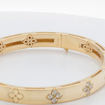 Roberto Coin 18k Yellow Gold Diamond Love In Verona Bangle Bracelet Size 6.75"