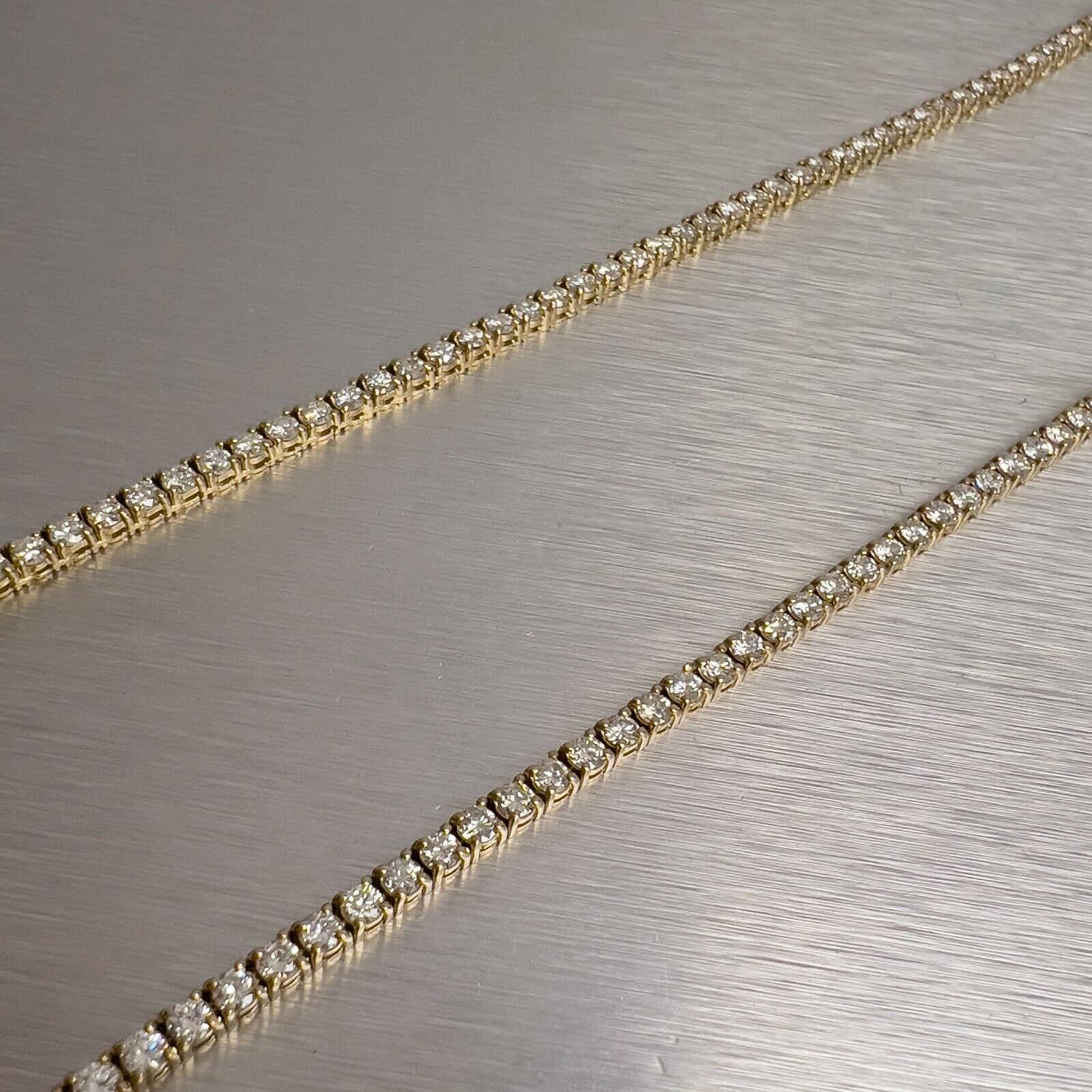 14k Yellow Gold Diamond Tennis Necklace 8.50ctw G SI1 18.25"