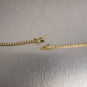 14k Yellow Gold Diamond Tennis Necklace 3.68ctw F-G SI1 16.5"