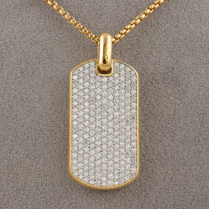 David Yurman 18k Yellow Gold Diamond Chevron Tag 42mm 5.66ctw 24" Chain $24,450