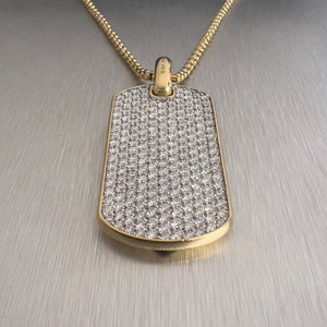 David Yurman 18k Yellow Gold Diamond Chevron Tag 42mm 5.66ctw 24" Chain $24,450