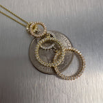 Roberto Coin 18k White, Yellow & Rose Gold Diamond Five Circlet Pendant Necklace