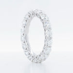 Platinum 950 Round Diamond Gallery Eternity Band 3.08ctw F VS1 Size 4.5