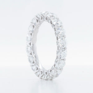 Platinum 950 Round Diamond Gallery Eternity Band 3.08ctw F VS1 Size 4.5