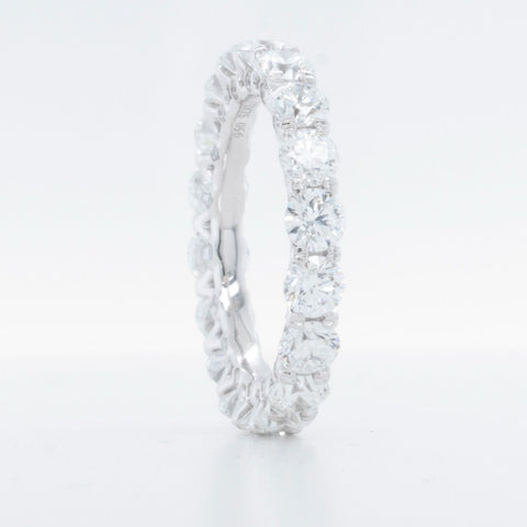 Platinum 950 Round Diamond Gallery Eternity Band 3.08ctw F VS1 Size 4.5