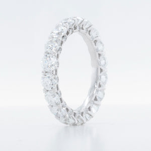 Platinum 950 Round Diamond Gallery Eternity Band 3.08ctw F VS1 Size 4.5