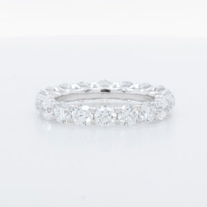 Platinum 950 Round Diamond Gallery Eternity Band 3.08ctw F VS1 Size 4.5