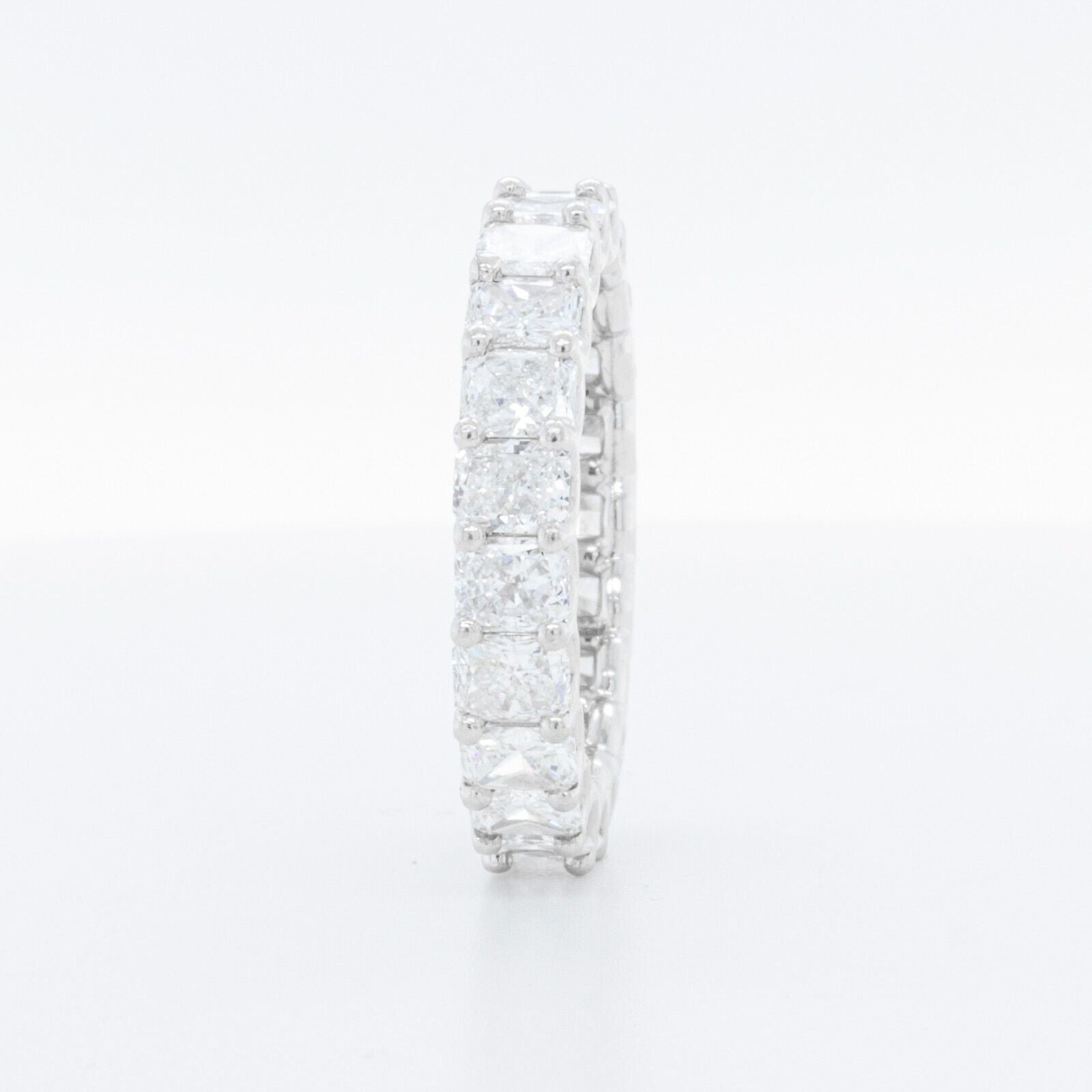 Platinum 950 Radiant Cut Diamond Eternity Band 5.02ctw F-G VS1-VS2 Size 6.25