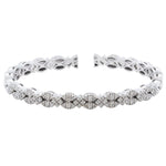 Sonia Bitton Diamond Pave Spring Cuff 14k White Gold Bracelet 1.00ctw H SI 7.25"