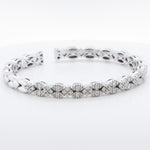 Sonia Bitton Diamond Pave Spring Cuff 14k White Gold Bracelet 1.00ctw H SI 7.25"