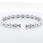 Sonia Bitton Diamond Pave Spring Cuff 14k White Gold Bracelet 1.00ctw H SI 7.25"