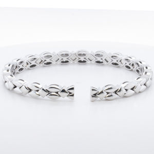 Sonia Bitton Diamond Pave Spring Cuff 14k White Gold Bracelet 1.00ctw H SI 7.25"