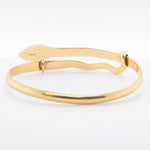 Vintage 1AR 18k Yellow Gold Etched Snake Wrap Bangle Bracelet 32.3g 7.25"