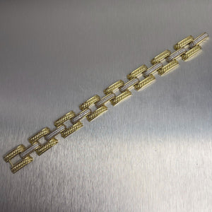 David Yurman Gatelin 18k Yellow Gold Pave Diamond Link Bracelet RET $17,500