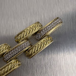 David Yurman Gatelin 18k Yellow Gold Pave Diamond Link Bracelet RET $17,500