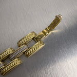 David Yurman Gatelin 18k Yellow Gold Pave Diamond Link Bracelet RET $17,500