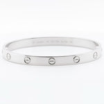 2022 Cartier Love 750 18k White Gold Bangle Bracelet Size 18 BOX & CERTIFICATE