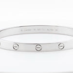 2022 Cartier Love 750 18k White Gold Bangle Bracelet Size 18 BOX & CERTIFICATE