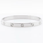 2022 Cartier Love 750 18k White Gold Bangle Bracelet Size 18 BOX & CERTIFICATE