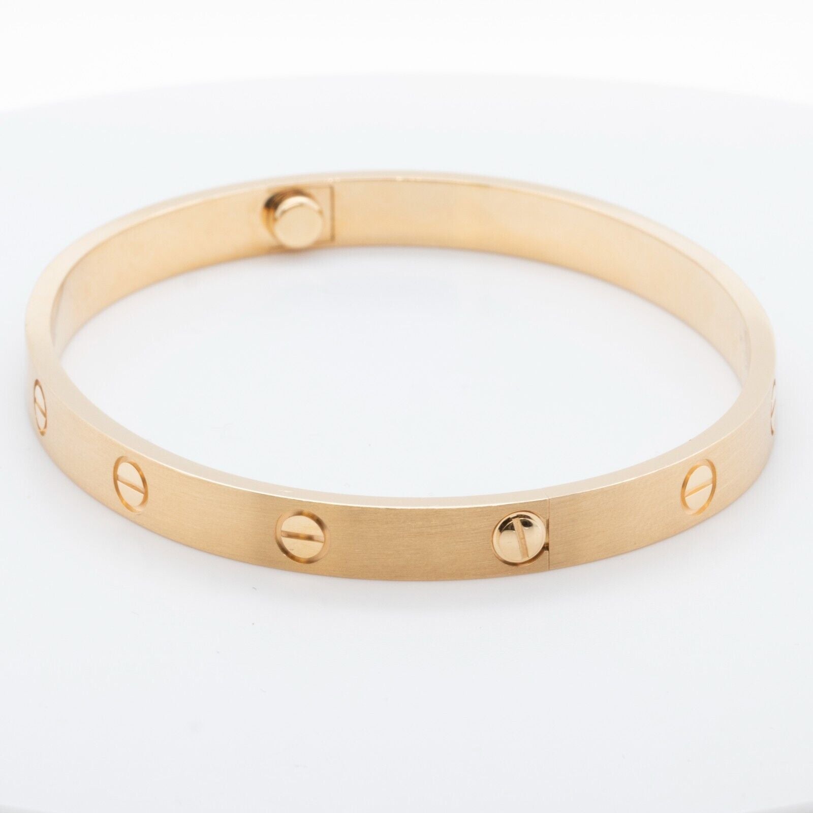 2024 NEW STYLE Cartier Love BRUSHED 18k Yellow Gold Bracelet SZ 19 BAG BOX CERT