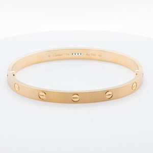 2024 NEW STYLE Cartier Love BRUSHED 18k Yellow Gold Bracelet SZ 19 BAG BOX CERT