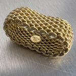 Tiffany & Co. Somerset Mesh Wide 18k Yellow Gold 10mm Ring Size 8