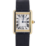 Cartier Lady Tank Solo 18K Yellow Gold SILVER Quartz 31mm x 24mm 3168 Watch