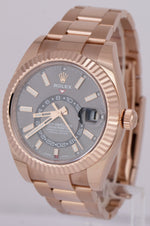 UNWORN NEW PAPERS Rolex Sky-Dweller Rose Gold Slate Gray Rhodium 42mm 326935 BOX