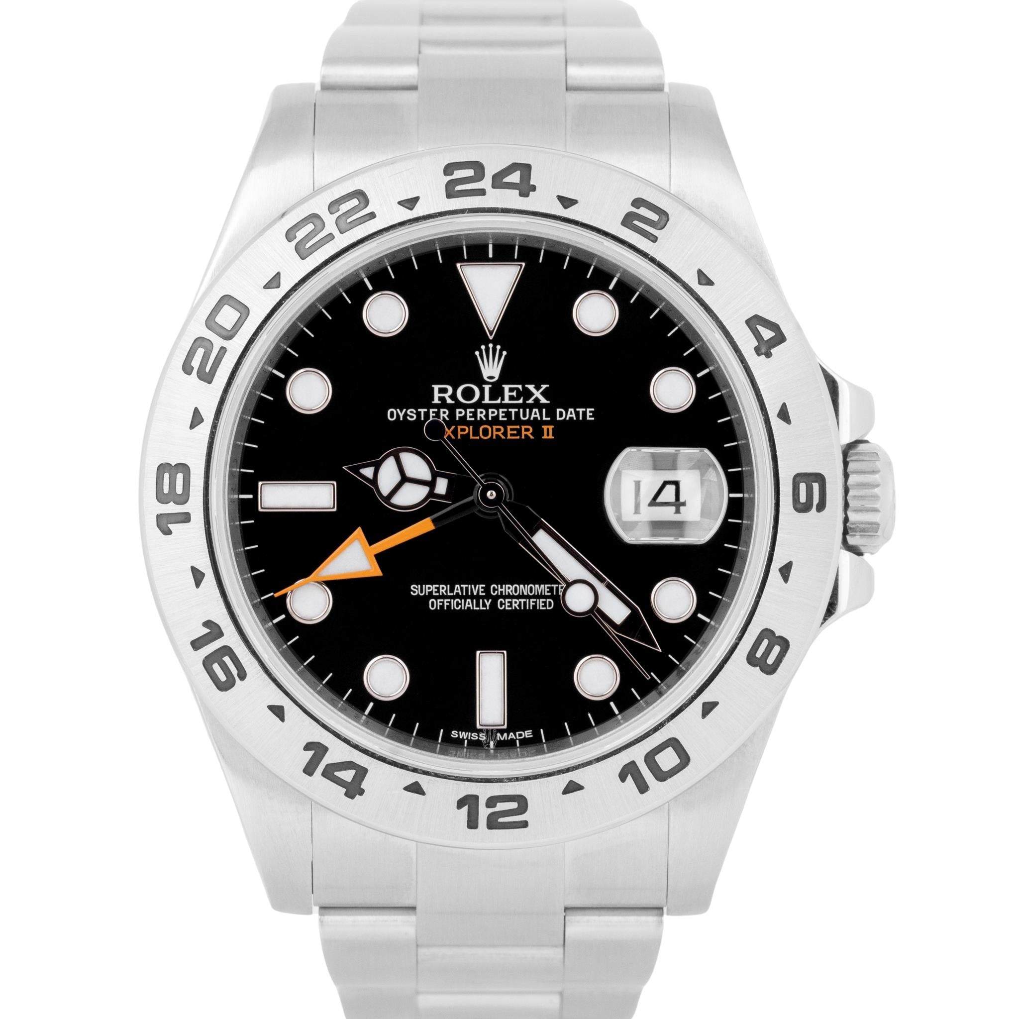 2021 NEW PAPERS Rolex Explorer II Black 42mm Steel Orange GMT Watch 216570 BOX